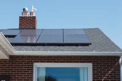 solar panels on roof